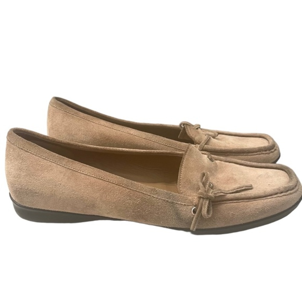 Prada Beige Suede Moccasin Loafers Size 7 - Picture 3 of 13